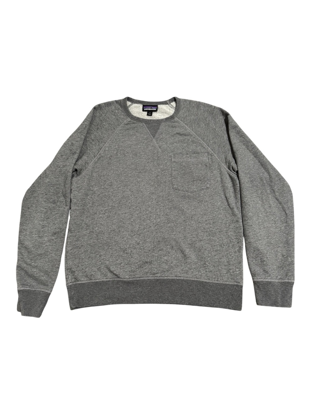 Patagonia Men's Heather Gray Crewneck Sweatshirt with Chest Pocket